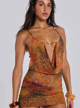 Jaded London Hina Backless Mini Dress With Beaded Trims size 6 for rent on The Volte - image 1