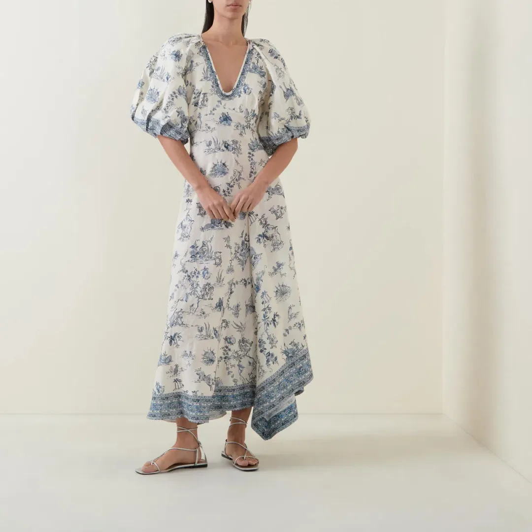 ALEMAIS Casa Midi Dress Print 8 AU for rent on The Volte - main image