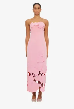 Leo Lin Rayna Pink Applique Bustier Maxi Dress Size 8 AU for rent on The Volte - image 1