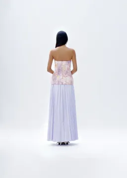 Justin Tong Cascade Pleated Gown Lilac Size 10 for rent on The Volte - image 2