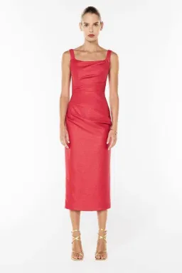 Manning Cartell Love Blossoms Raffia Midi Dress In Red Size 10 for rent on The Volte - image 1