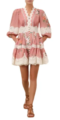 Zimmermann Everley Lace Trim Mini Dress Size 1 for rent on The Volte - image 4