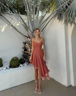 Arcina Ori DANA DRESS PEACH Size S for rent on The Volte - image 1