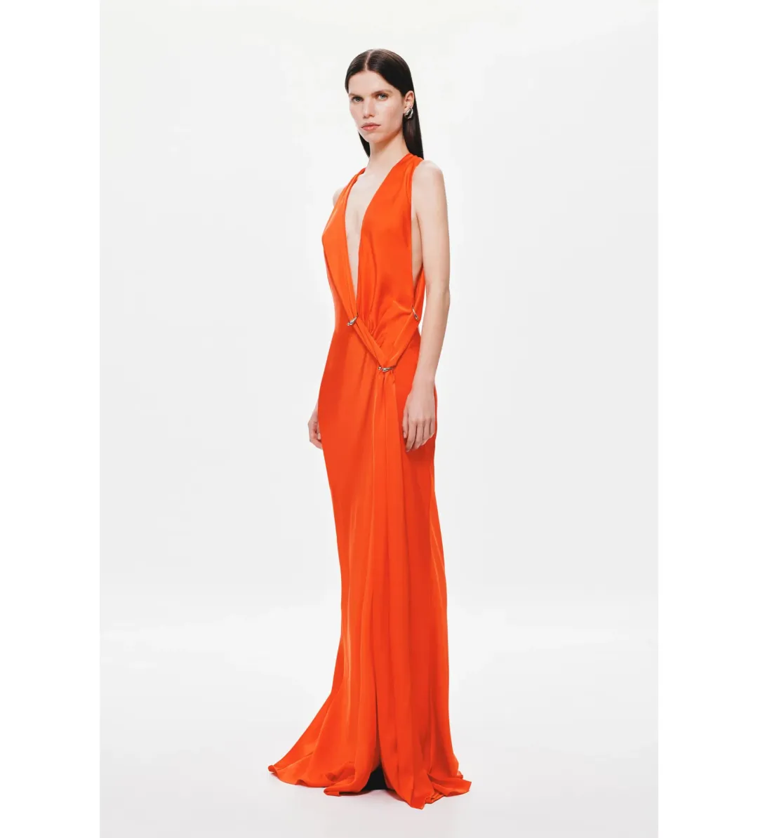 MISHA The Harlow Satin Maxi Dress Chilli Red Size AU 8 for rent on The Volte - main image