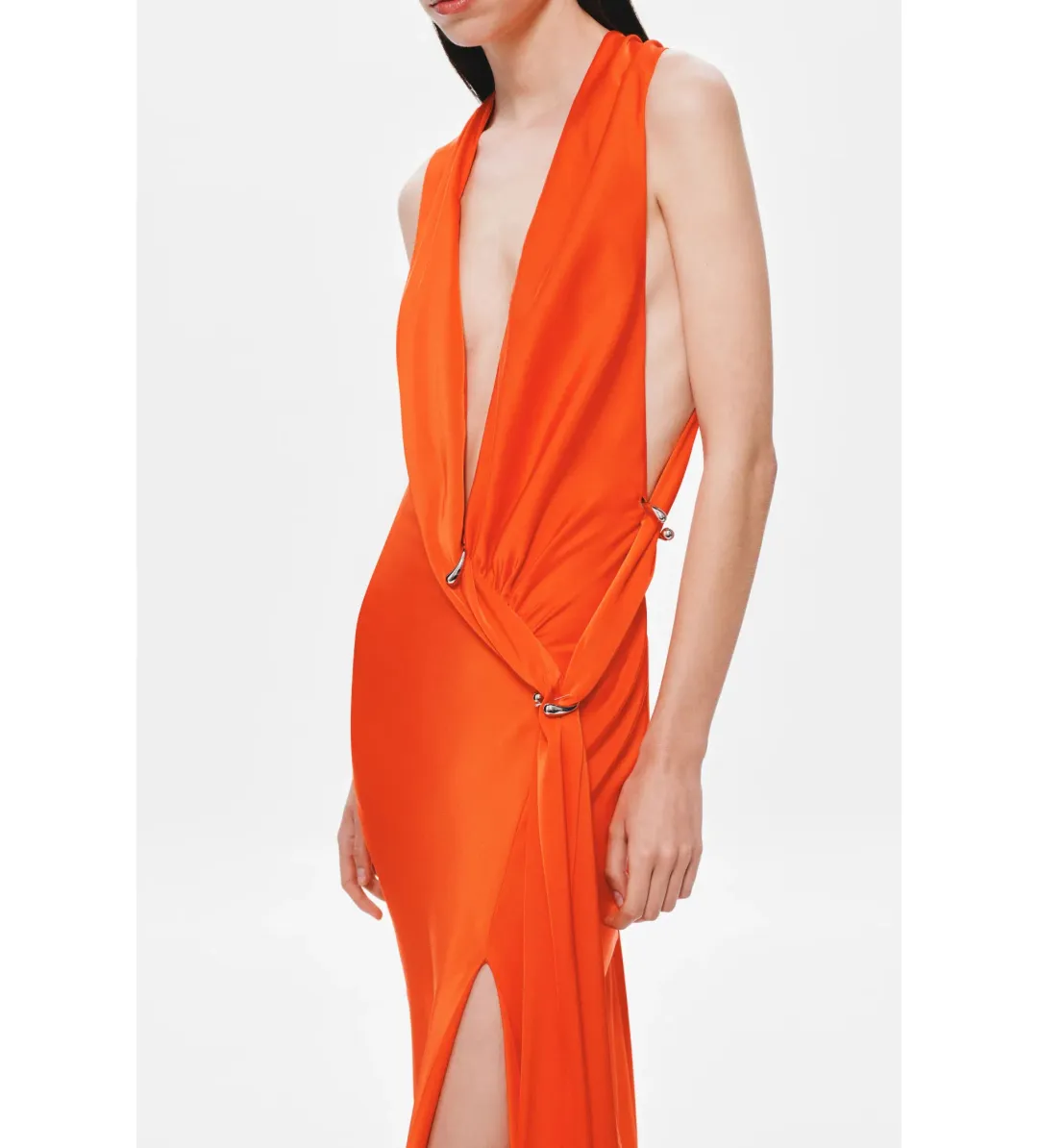 MISHA The Harlow Satin Maxi Dress Chilli Red Size AU 8 for rent on The Volte - main image