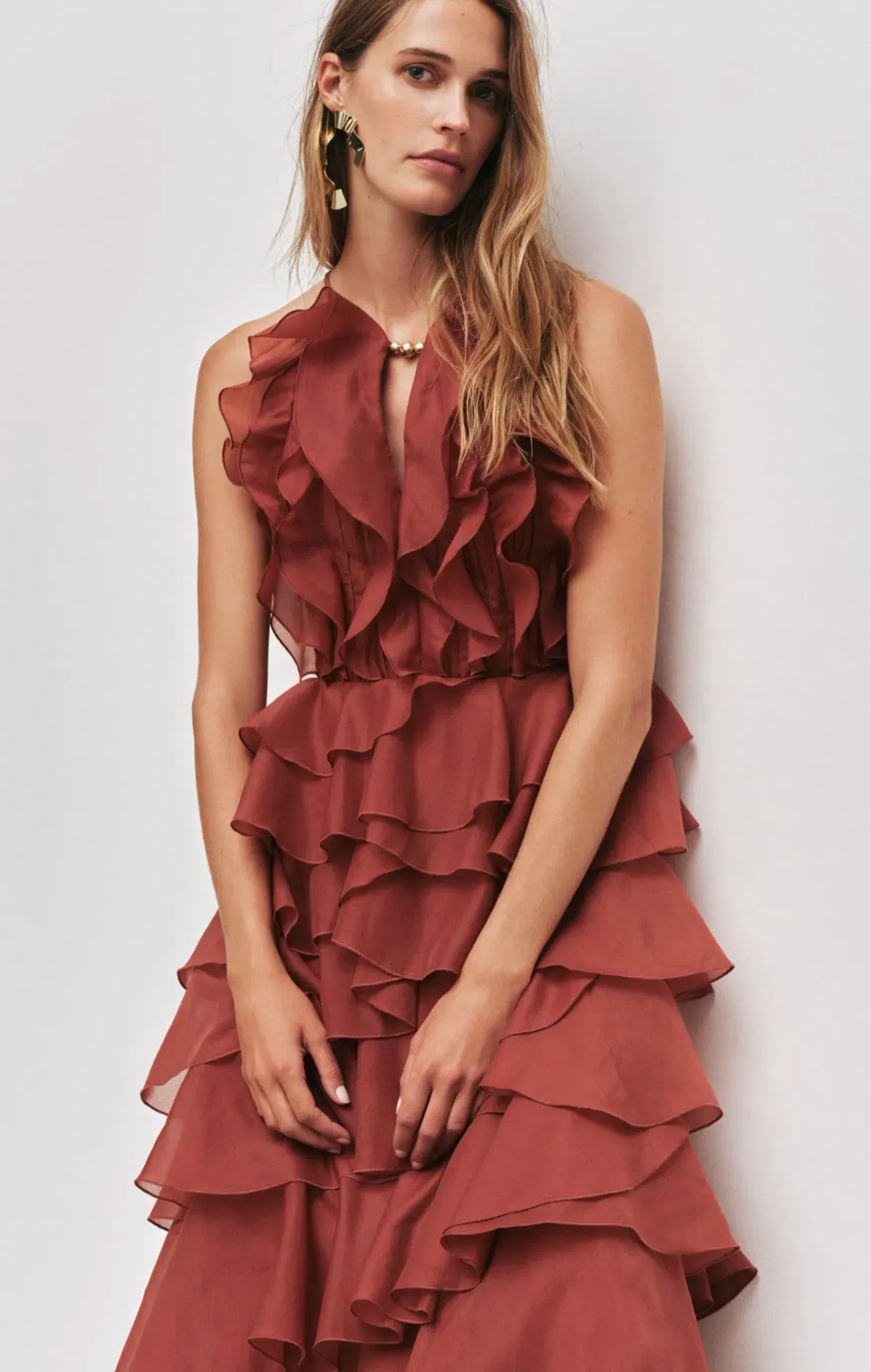 Aje Cleo Gown in Rust Sz 8 - Image 3