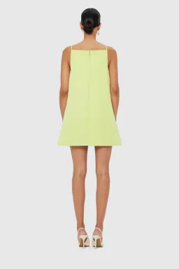 Leo Lin Leia Petal Mini Dress - Chartreuse - AU 16 (US 12) for rent on The Volte - image 3