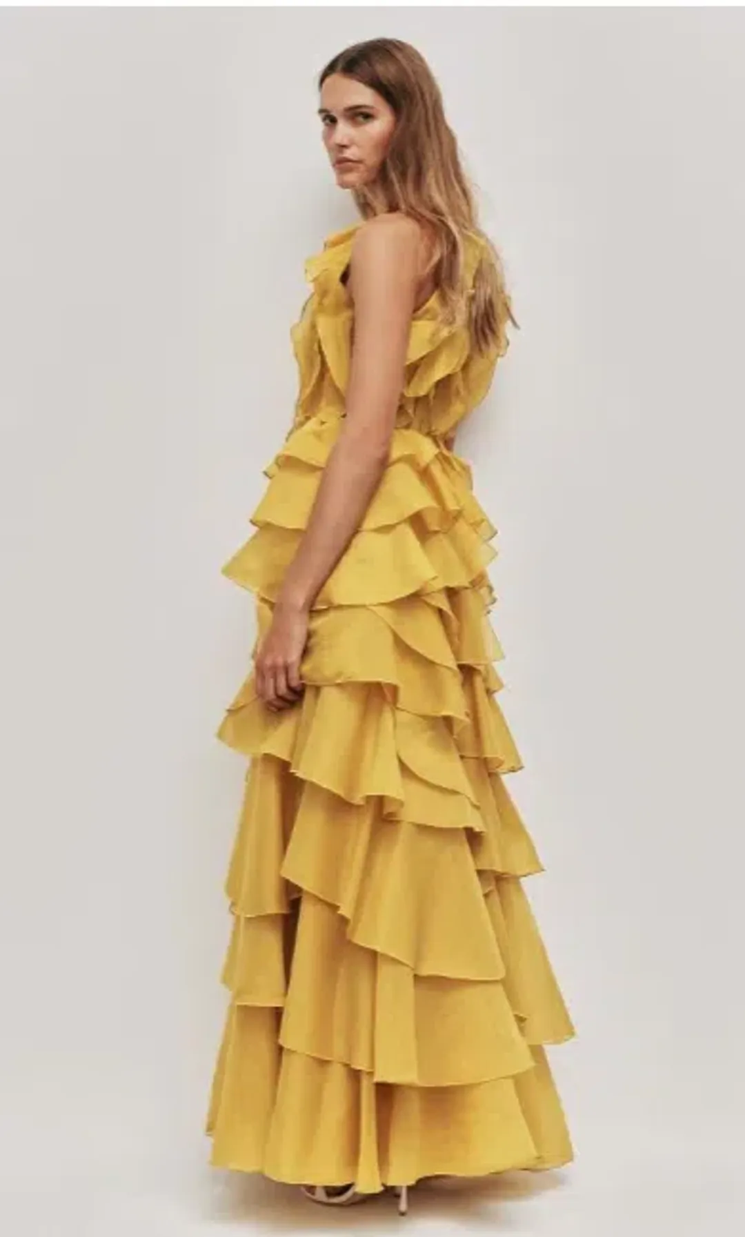 Aje Cleo Gown in Yellow Chartreuse Size 4 for rent on The Volte - main image