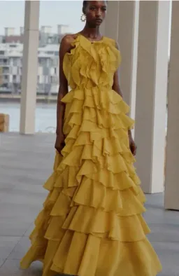 Aje Cleo Gown in Yellow Chartreuse Size 4 for rent on The Volte - image 3