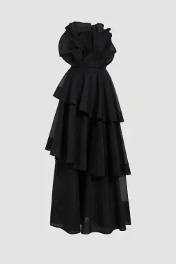 Aje Selestia Maxi Gown in Black Size 10 for rent on The Volte - image 4