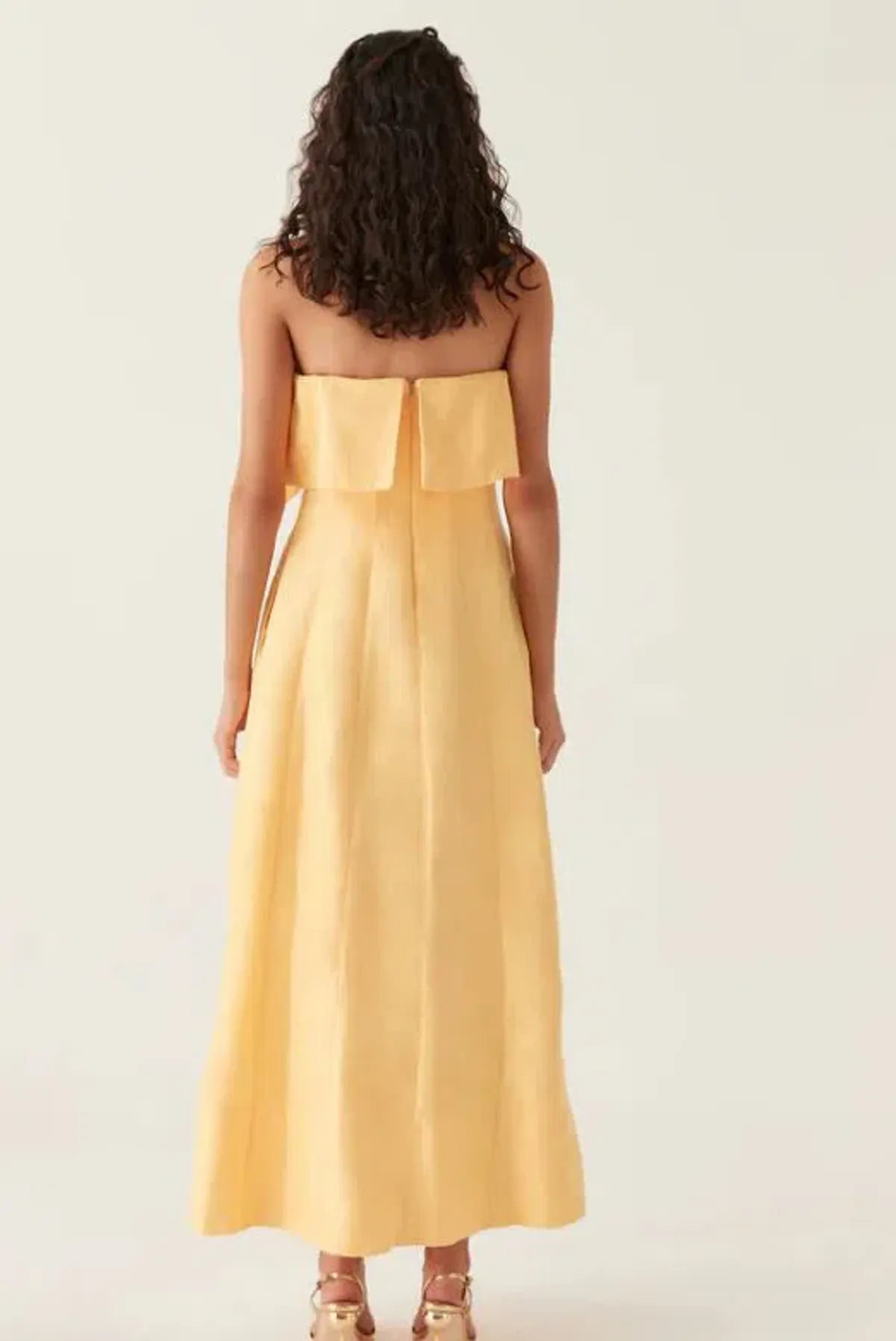 Aje Shallows Strapless Gown in Marigold Yellow Size 6 - Image 3
