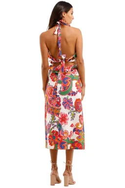 Zimmermann Lovestruck Tie Back Midi Dress Size 2/ AU 12 for rent on The Volte - image 2