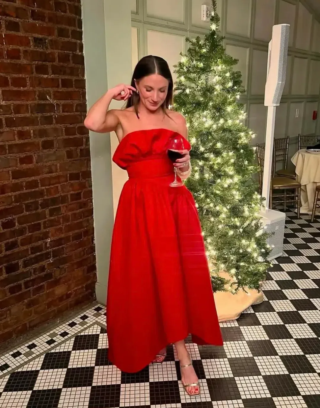 Elliatt Laurel Gown Red Size 10 for rent on The Volte - main image