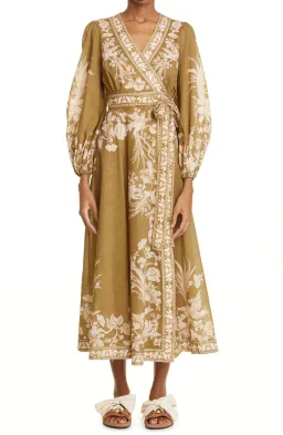 Zimmermann Anneke wrap midi dress size 4 / aus 16 for rent on The Volte - image 3