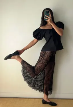 Hansen and Gretel Thandie Top Black and Emaneul Lace Skirt Black for rent on The Volte - image 1