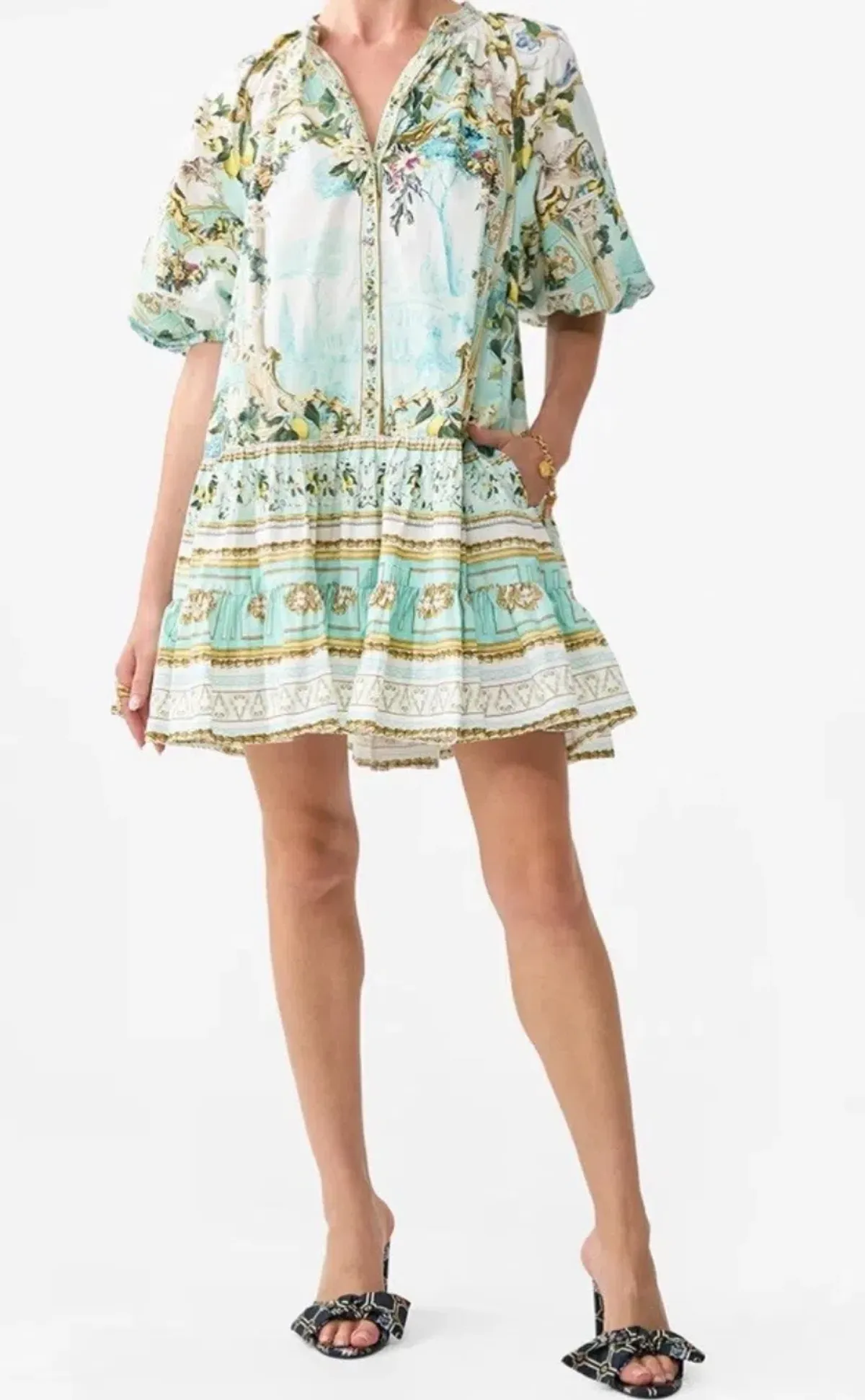Camilla Puff Sleeve Shirt Dress Venus On A Vespa Size S AU 10 - Image 2