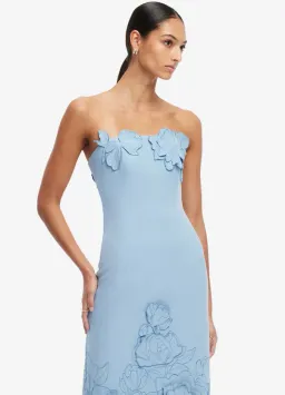 Leo Lin Rayna Appliqué Bustier Maxi Dress Light Blue - Size 12 for rent on The Volte - image 2