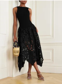 Aje Atlas Knit Midi Dress Black Size XS for rent on The Volte - image 5