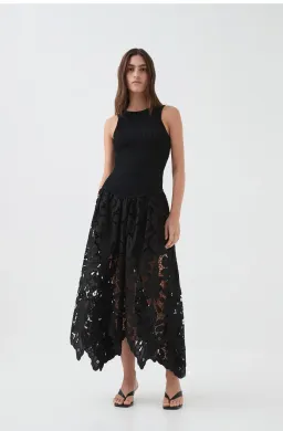 Aje Atlas Knit Midi Dress Black Size XS for rent on The Volte - image 3