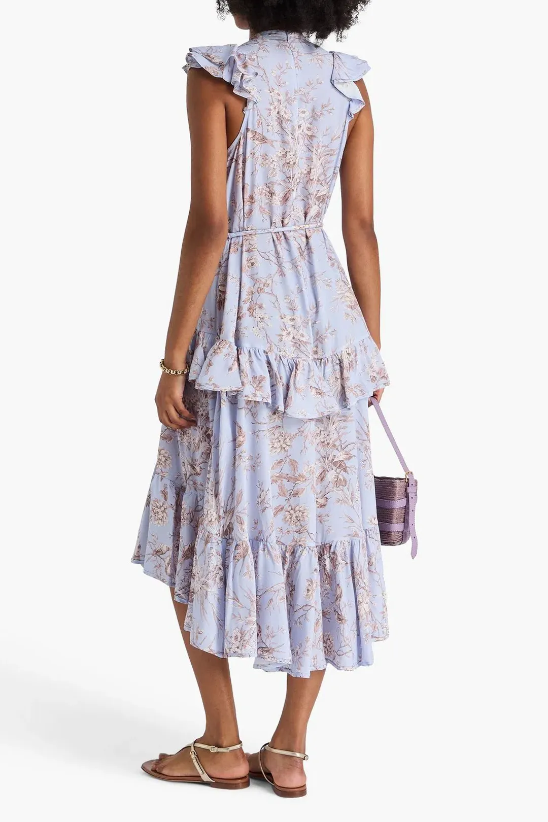 Zimmermann RUFFLED FLORAL PRINT CREPE MIDI size 0 / 8 for rent on The Volte - main image