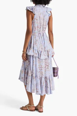 Zimmermann RUFFLED FLORAL PRINT CREPE MIDI size 0 / 8 for rent on The Volte - image 2