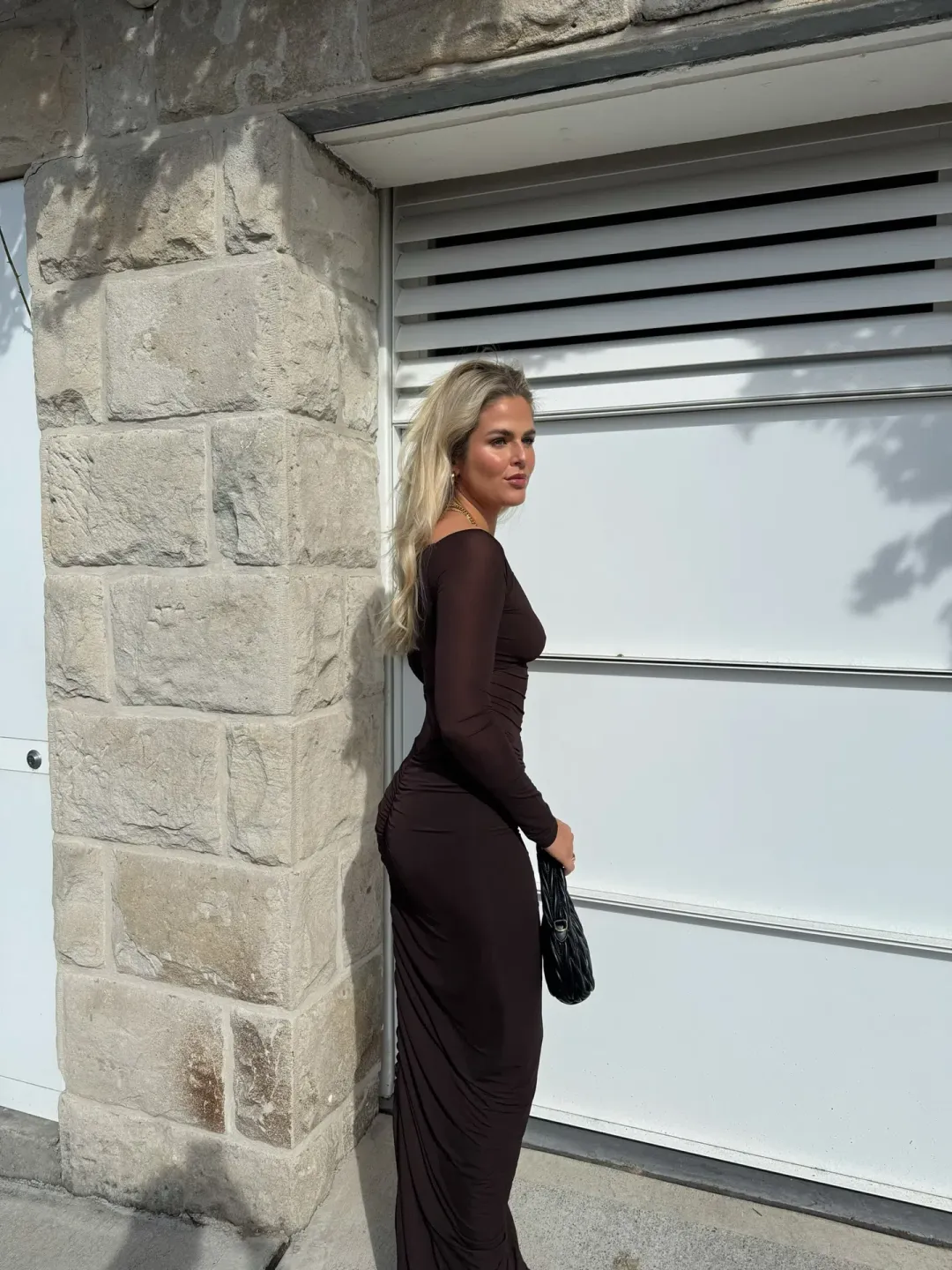 BENNI WILMA MAXI DRESS BROWN SIZE 10 for rent on The Volte - main image