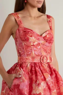 Zimmermann High Tide Mini Dress in Pink Ikat Floral Size 1 / AU 10 for rent on The Volte - image 4