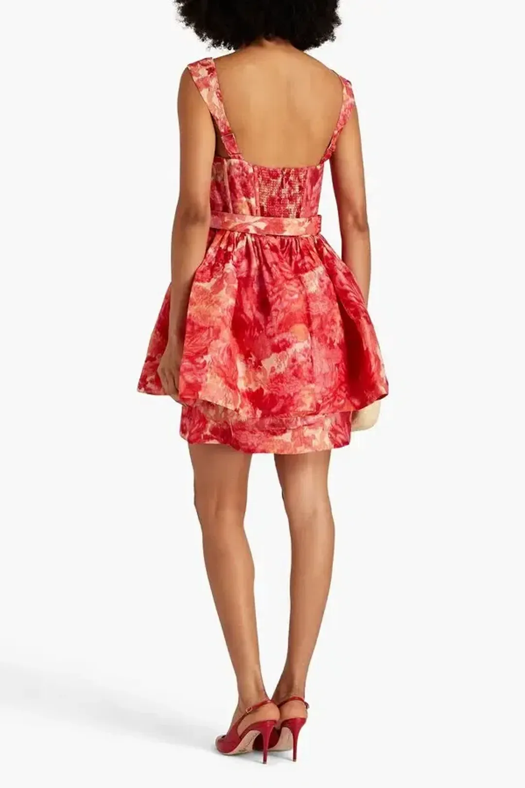 Zimmermann High Tide Mini Dress in Pink Ikat Floral Size 1 / AU 10 for rent on The Volte - main image