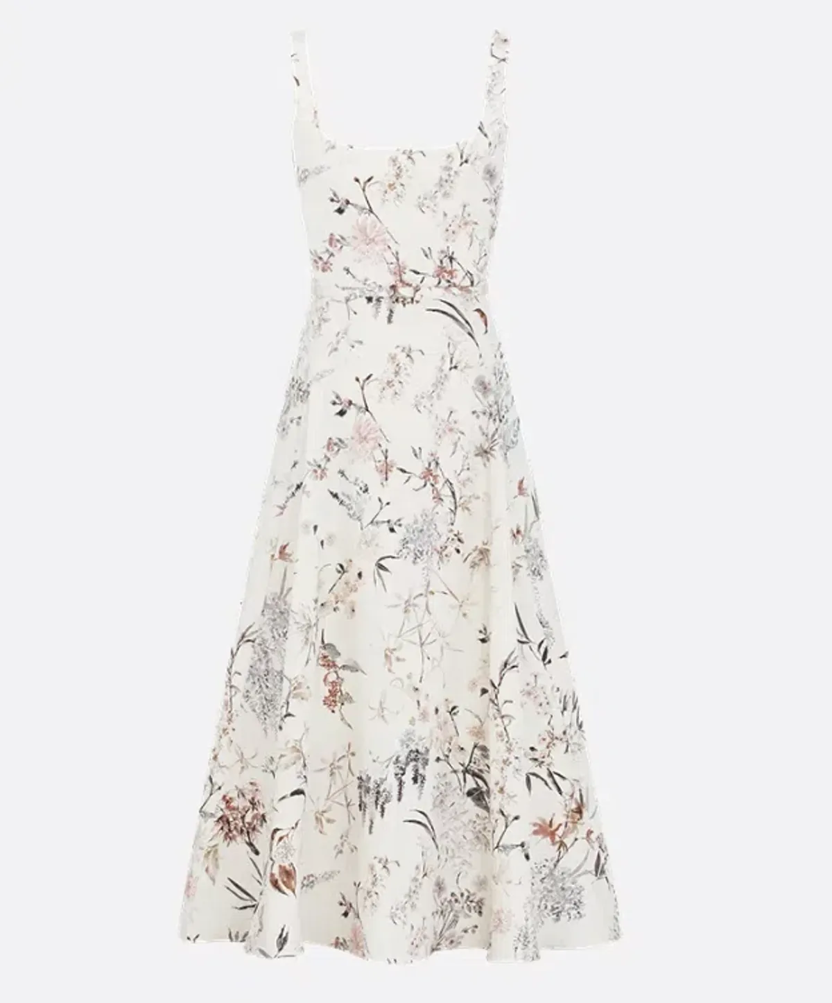 Dior Mid-Length Belted Dress White Silk Faillewith Multicolor - 38 - Image 1