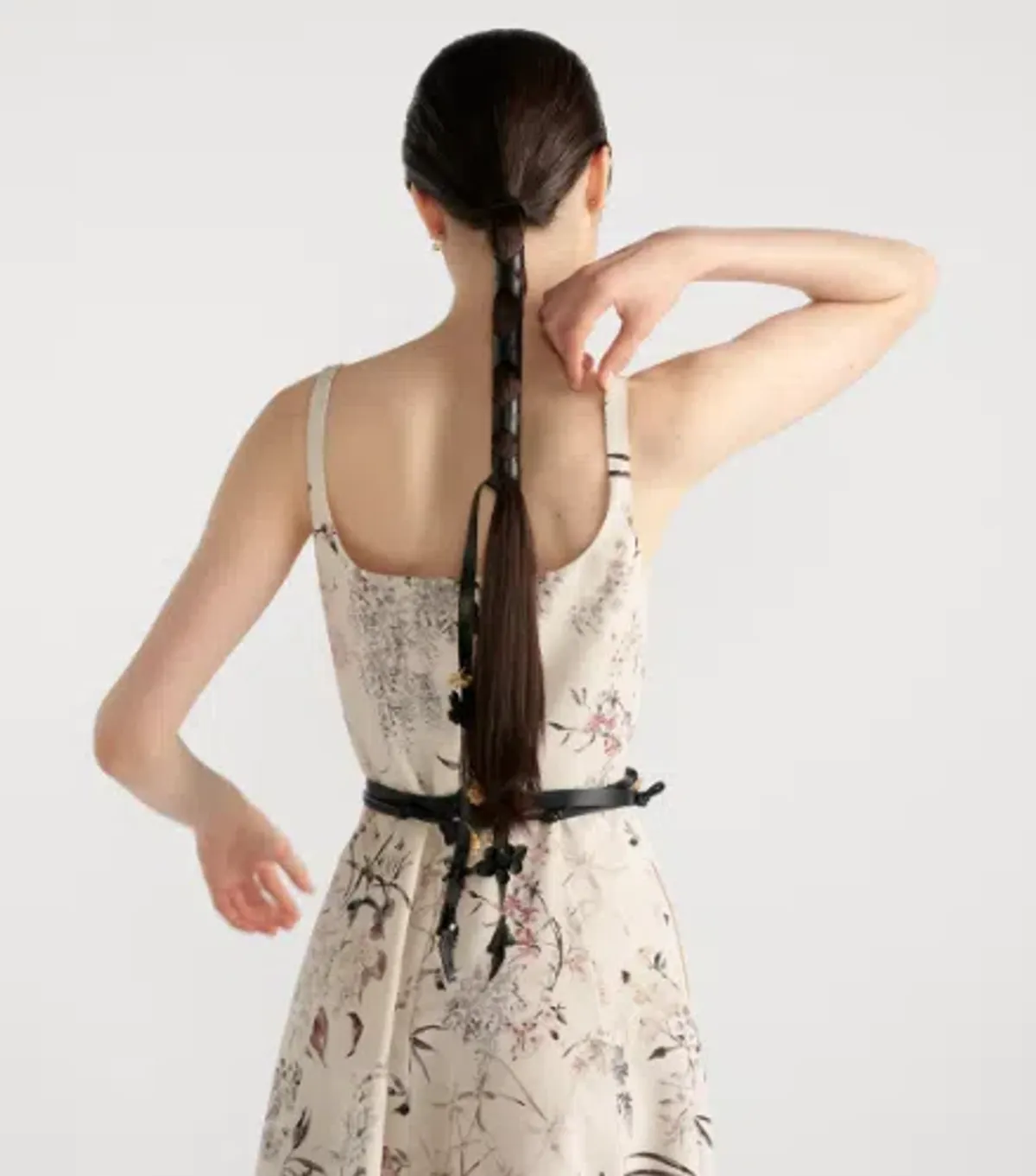 Dior Mid-Length Belted Dress White Silk Faillewith Multicolor - 38 - Image 5