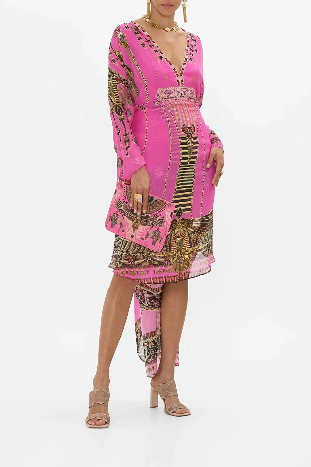 Camilla Long Kaftan With Waist Detail Song Of The Scarab size O/S for rent on The Volte - main image