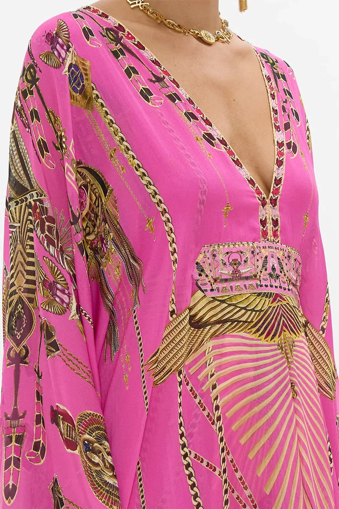 Camilla Long Kaftan With Waist Detail Song Of The Scarab size O/S for rent on The Volte - main image