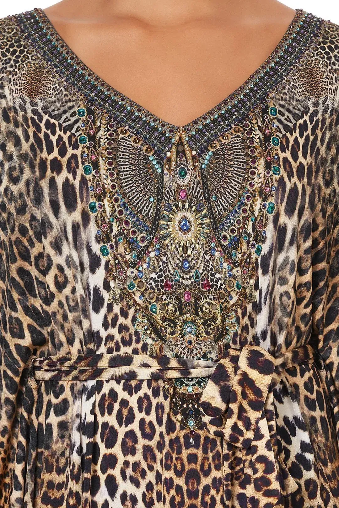 Camilla V Neck Jersey Short Kaftan With Tie Call Of The Cathedral size OS for rent on The Volte - main image