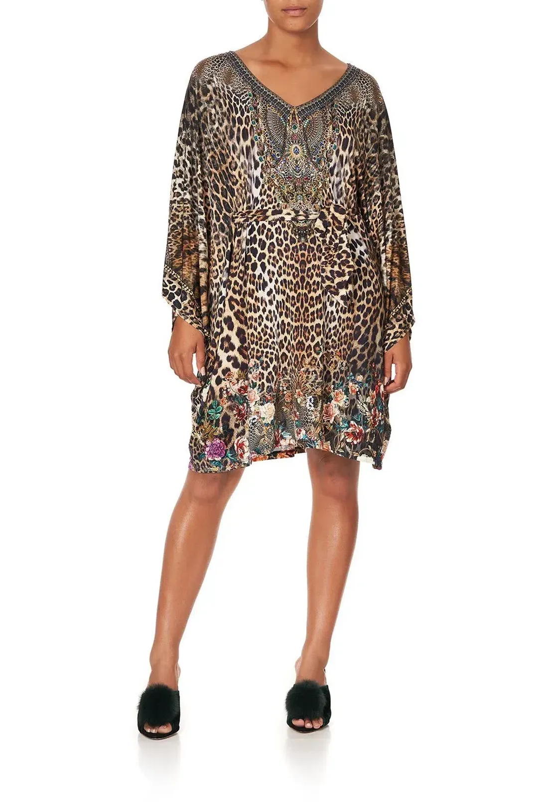 Camilla V Neck Jersey Short Kaftan With Tie Call Of The Cathedral size OS for rent on The Volte - main image