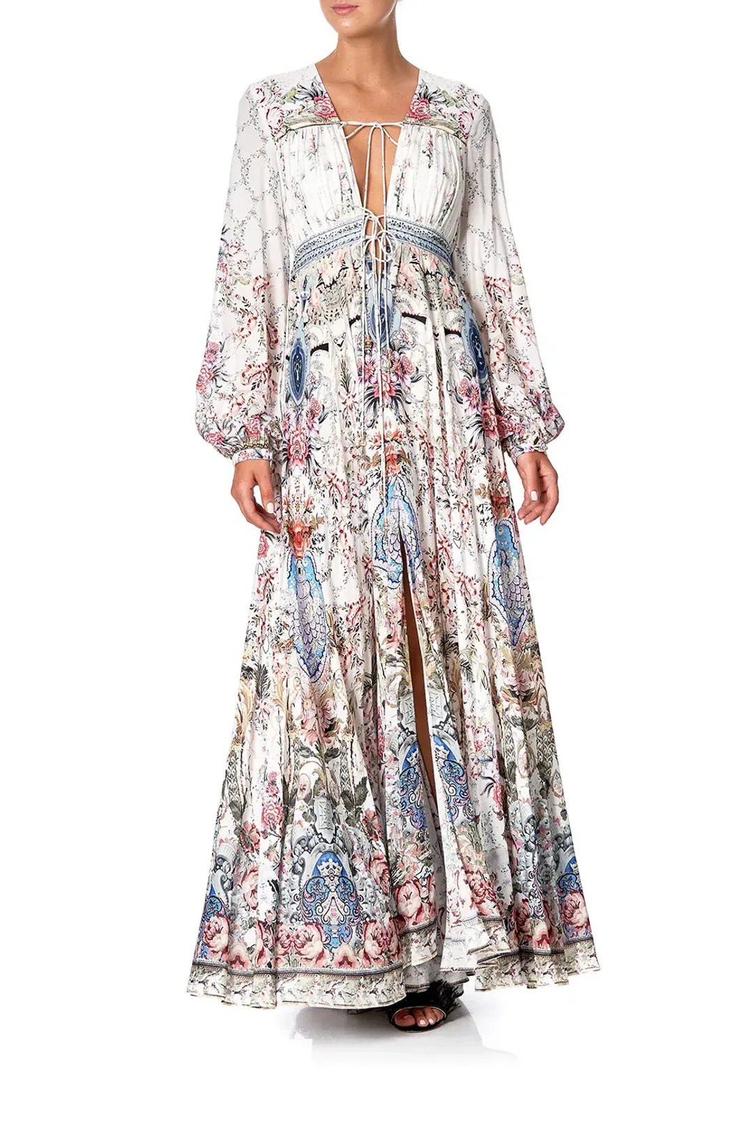 Camilla Peasant Dress With Tie Front Southern Belle size XXL for rent on The Volte - main image