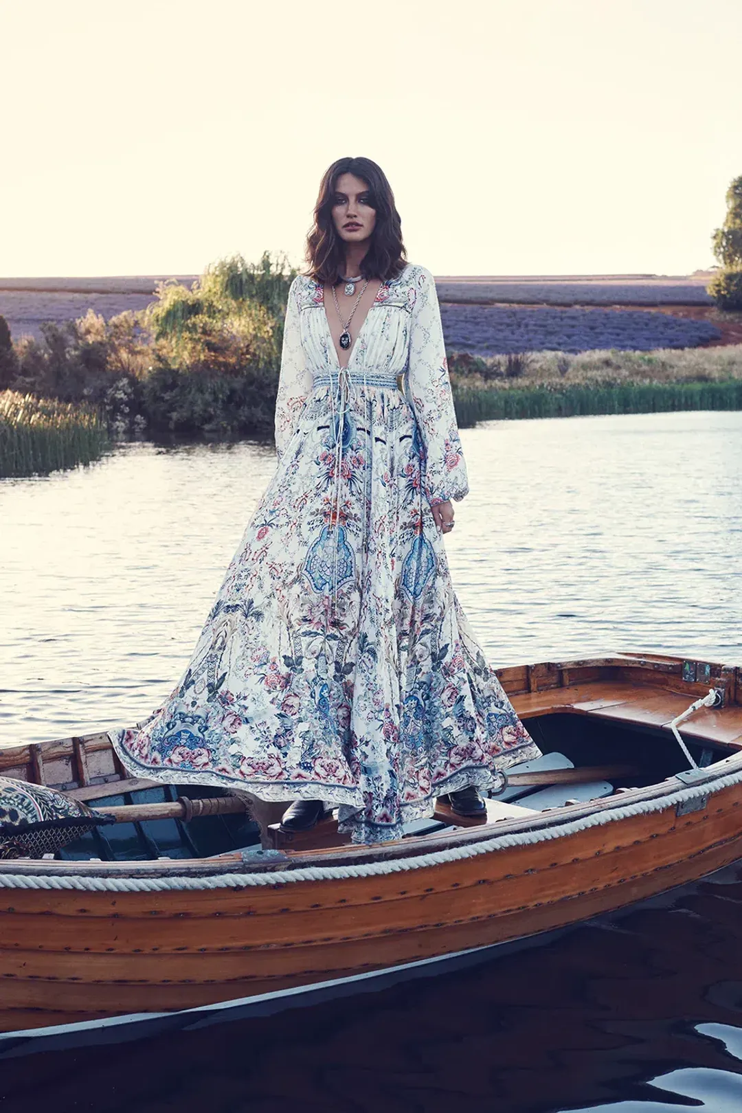 Camilla Peasant Dress With Tie Front Southern Belle size XXL for rent on The Volte - main image