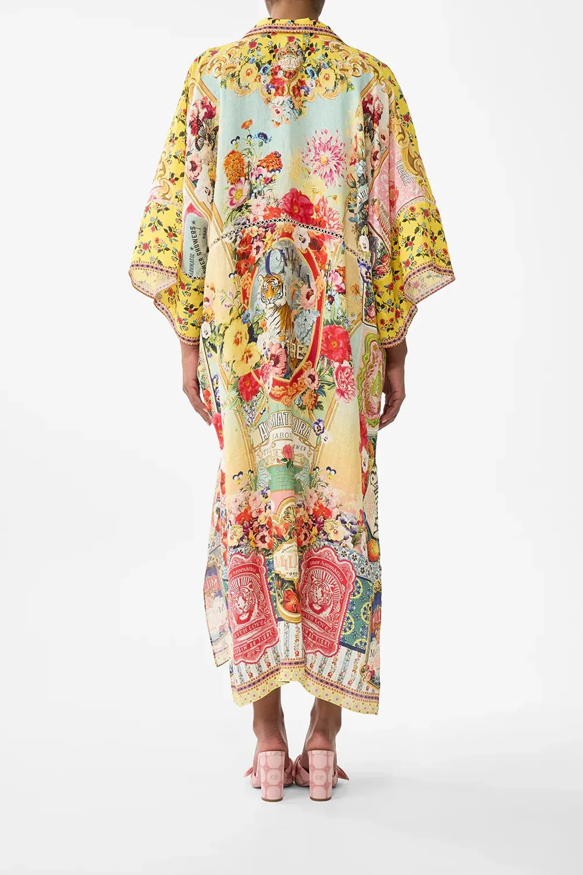 Camilla Deep V Kaftan With Cut-Out Detail Aromatic Tiger Flower size XL/XXL - Image 2