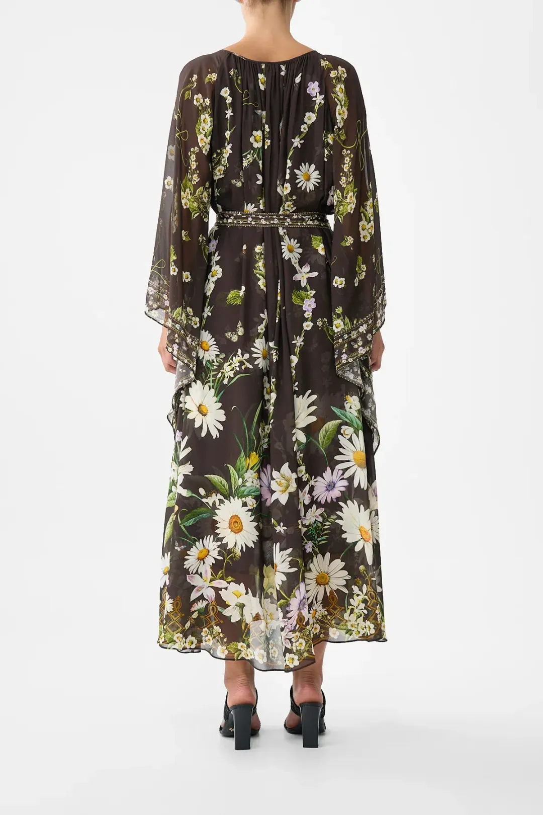Camilla Long Dress With Handkerchief Sleeve Dish It, Daisy OS for rent on The Volte - main image
