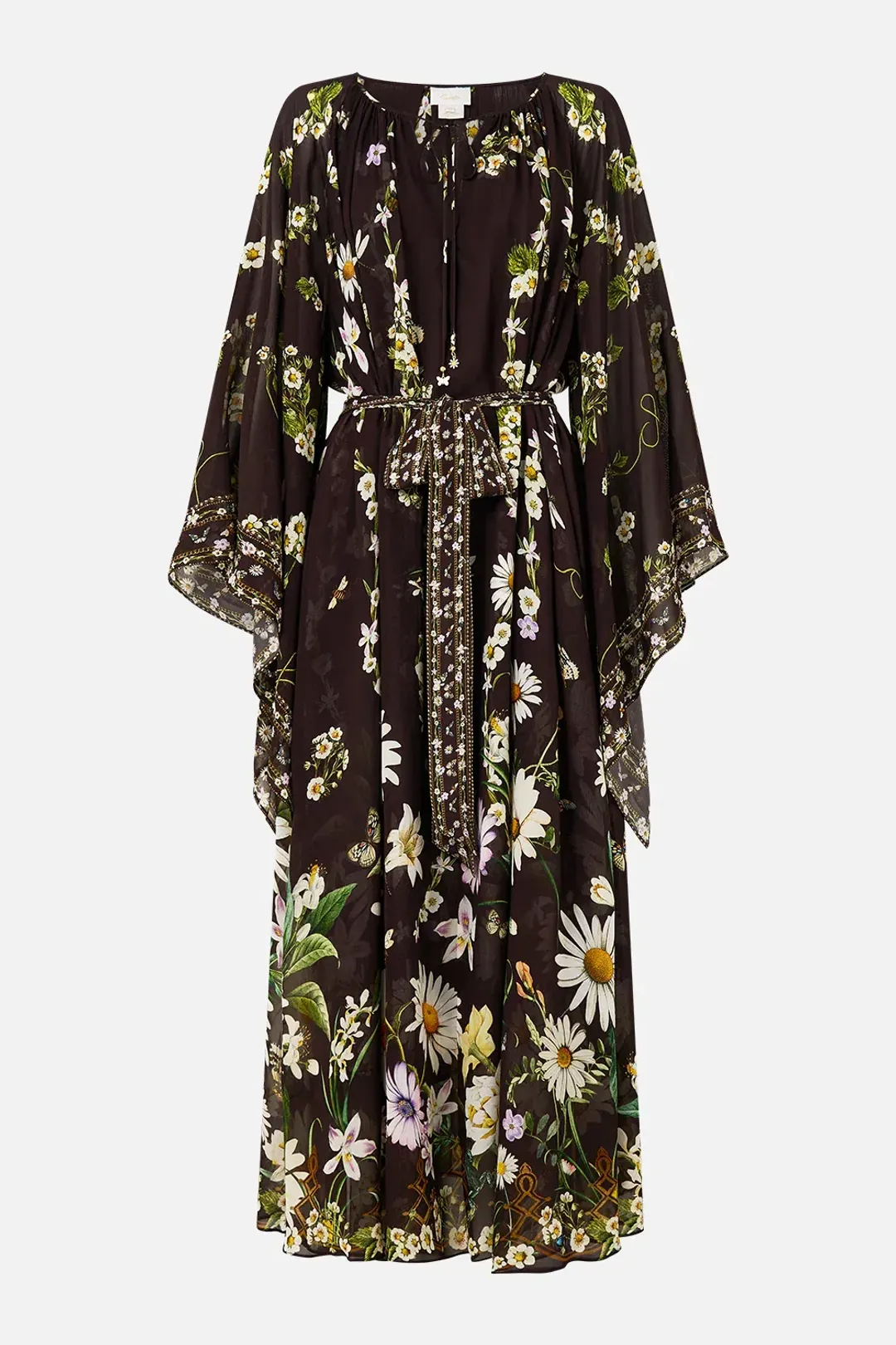 Camilla Long Dress With Handkerchief Sleeve Dish It, Daisy OS for rent on The Volte - main image