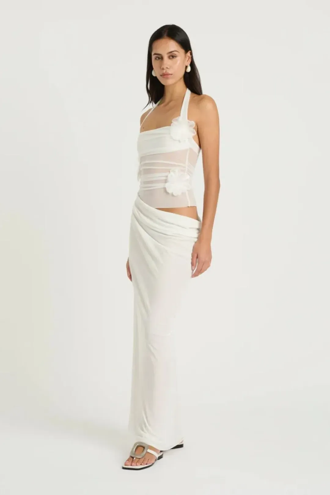 BENNI FLORENCE MAXI DRESS - WHITE FLOWER Size 6 for rent on The Volte - main image