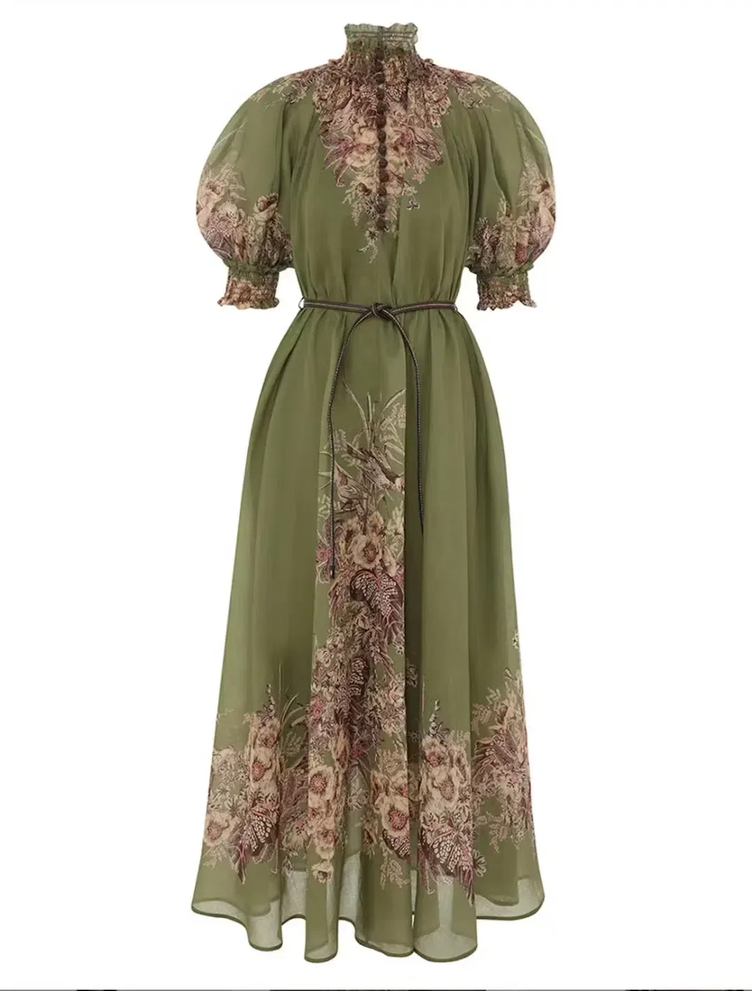 Zimmermann OTTIE SWING MAXI DRESS khaki size 4 / AU16 for rent on The Volte - main image