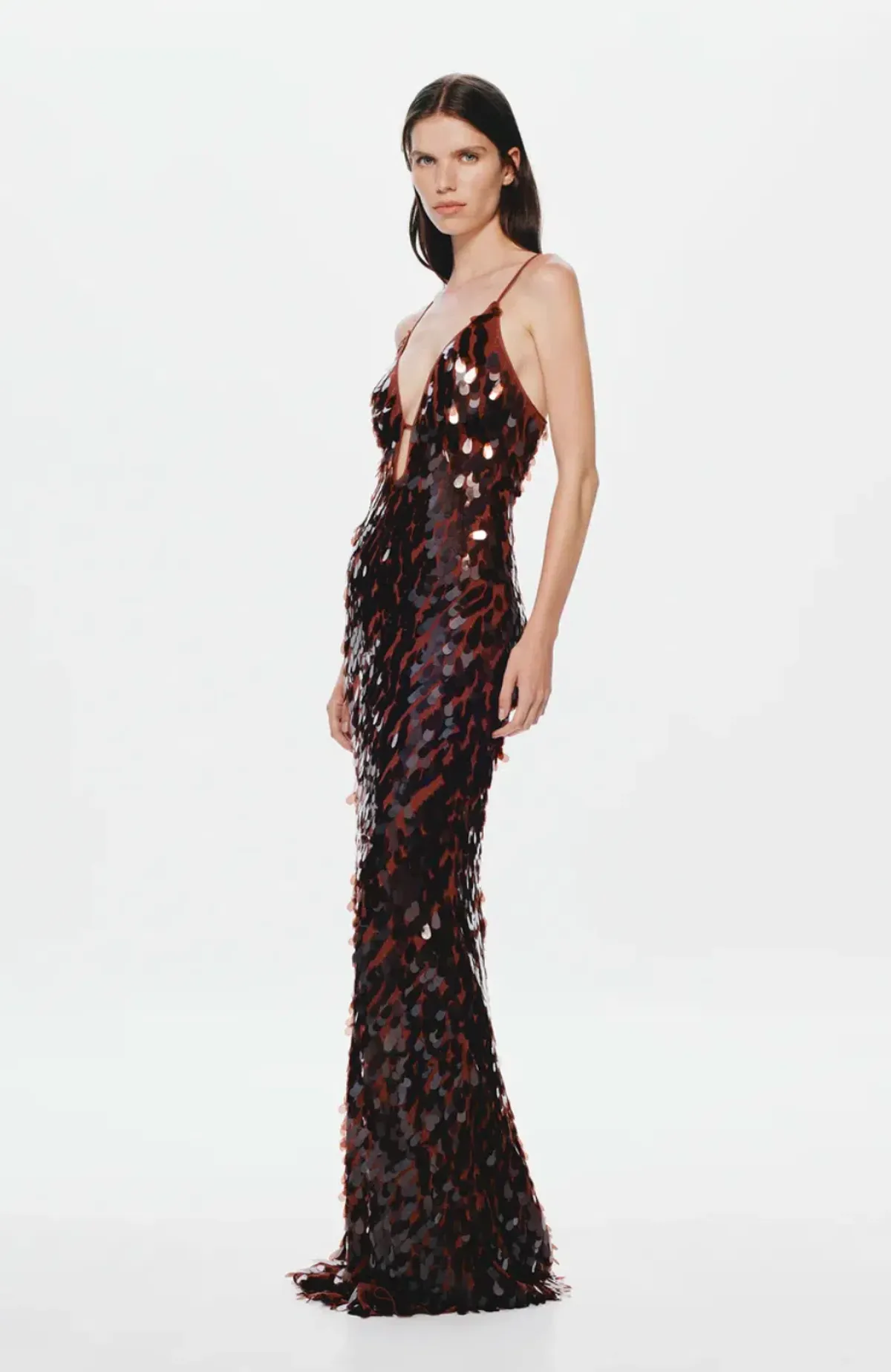 MISHA THE SAPPHIRE SEQUIN MAXI DRESS FIG in XS / AU 6 for rent on The Volte - main image