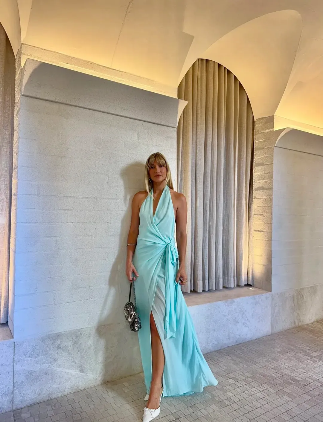 Bec & Bridge Soneva Wrap Maxi Arctic Blue Size 6 for rent on The Volte - main image