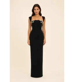 Rachel Gilbert Malia Gown with Crystal Embellishments in Black Size AU6 for rent on The Volte - image 1