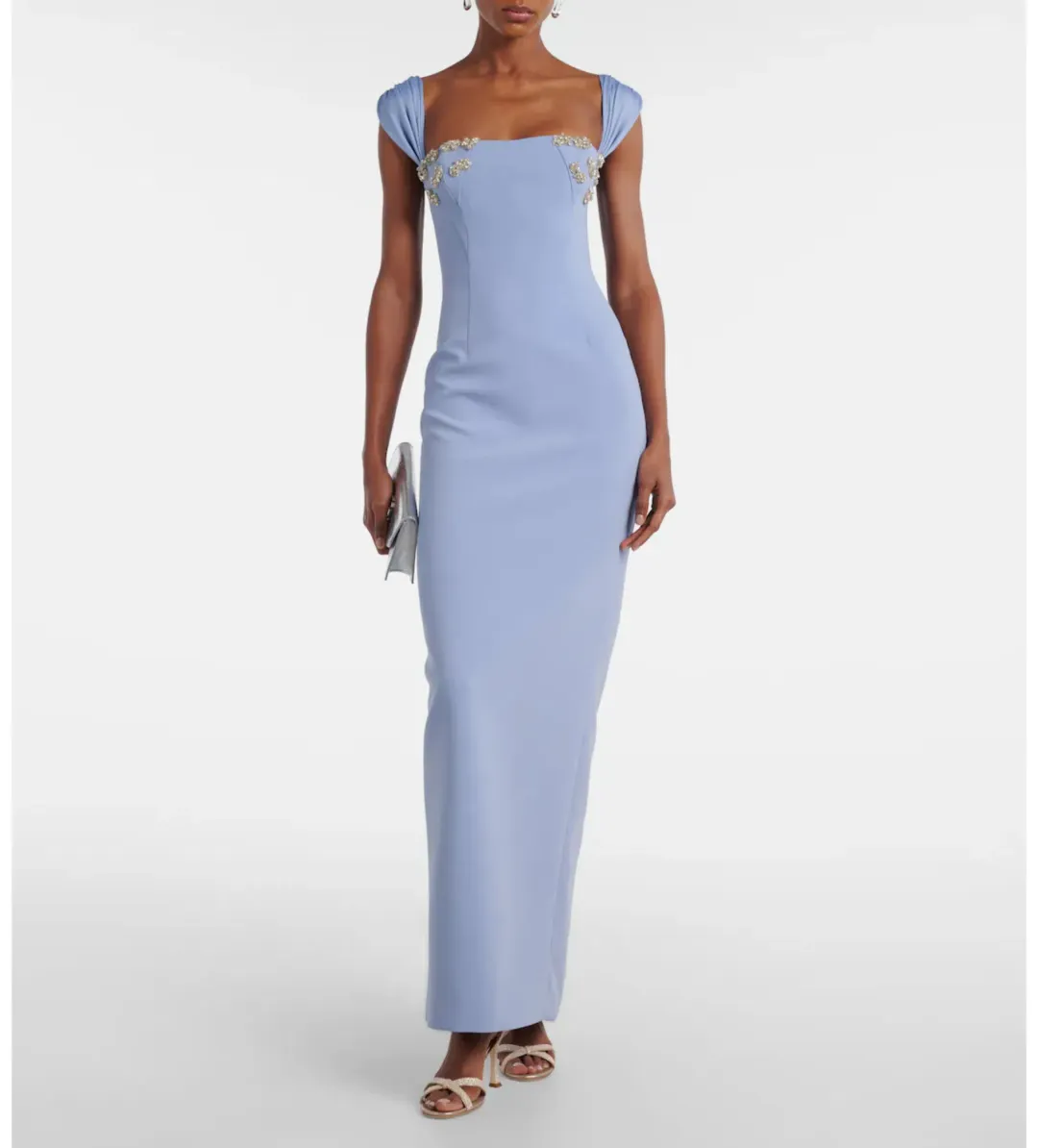 Rachel Gilbert Malia Gown with Crystal Embellishments in Blue AU6 for rent on The Volte - main image