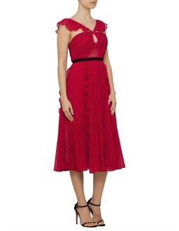 Self portrait fuchsia polka dot midi dress Size 10 for rent on The Volte - image 3