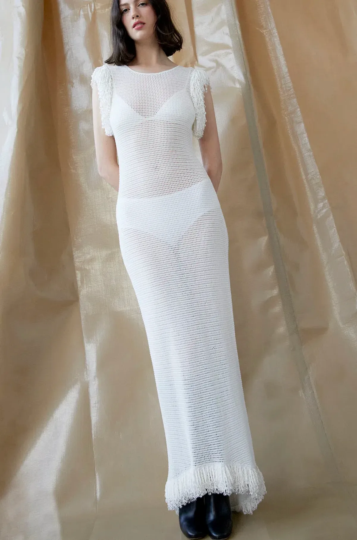 Paris Georgia Fringe Dress | White | Size S (AU 8) - Image 1