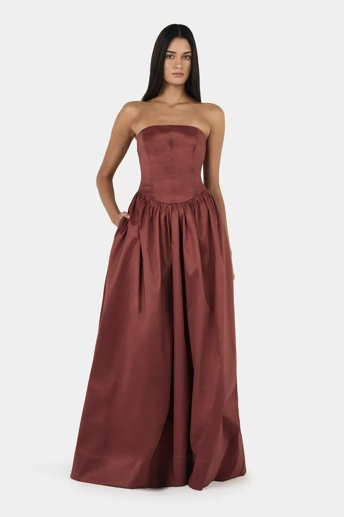 Hansen And Gretel Audrey Gown Pinot Burgundy Size 6 - Image 3
