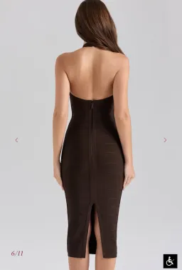House of cb THE SUPERMODEL Chocolate Halter Midi Bandage Dress Size S for rent on The Volte - image 5