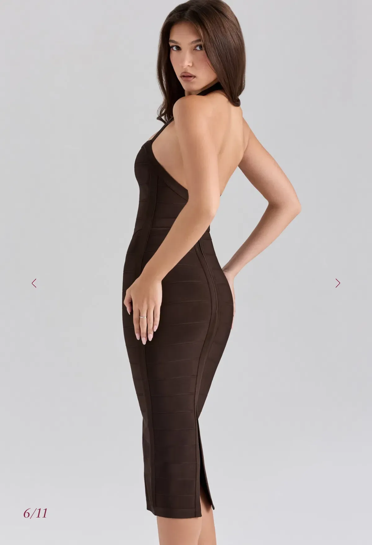 House of cb THE SUPERMODEL Chocolate Halter Midi Bandage Dress Size S - Image 4